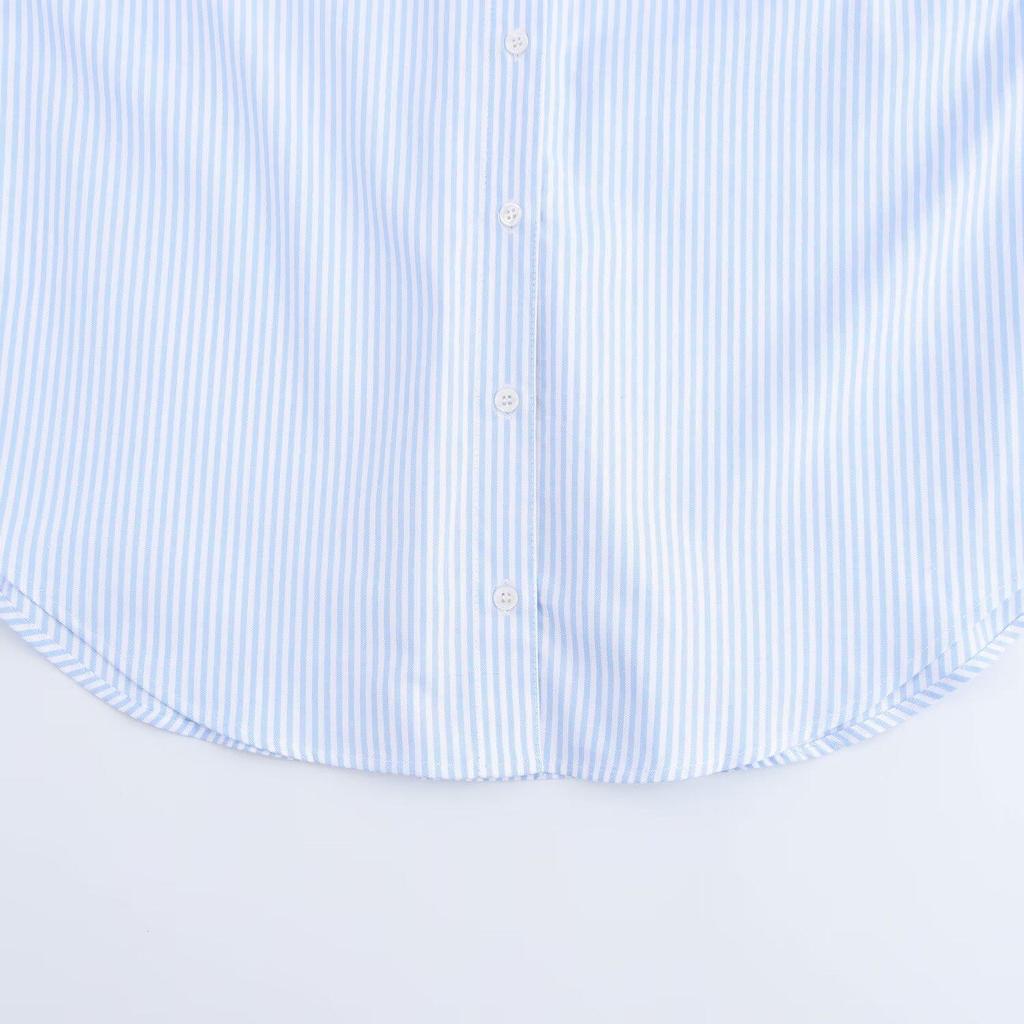 ZARZ DIY Women's Versatile Fashion Striped Oxford Shirt