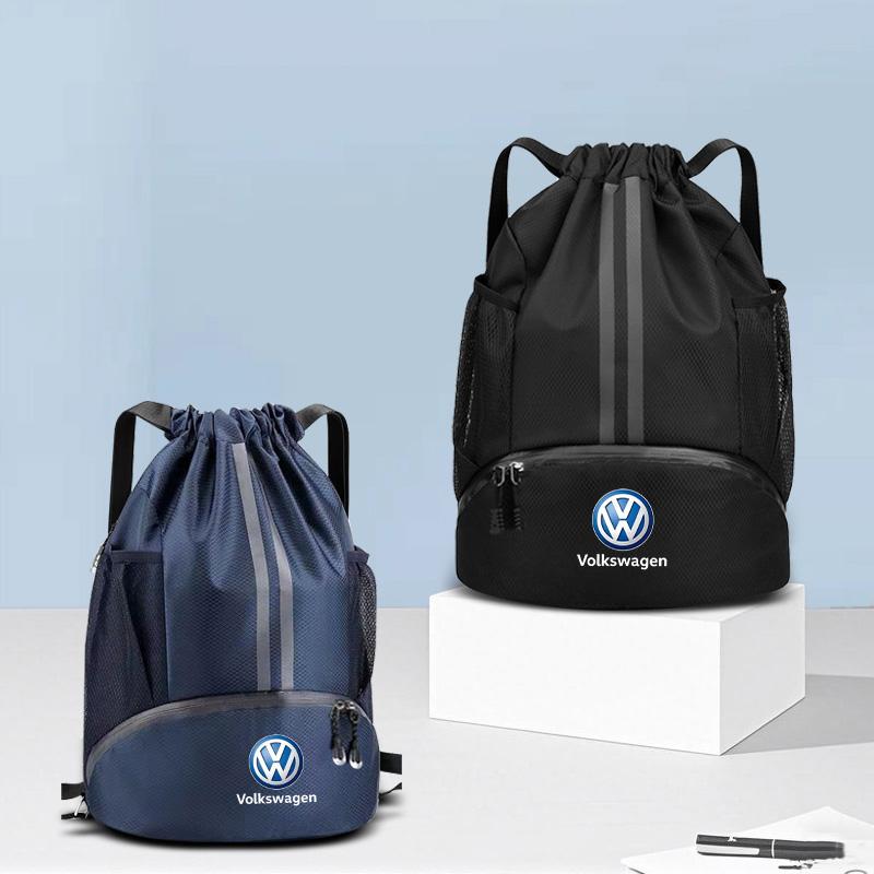 abcd1 Gym Bag Fitness Backpack Women Men Basketball Backpack Outdoor Training Drawstring Sports Knapsack For Volkswagen VW Passat Polo