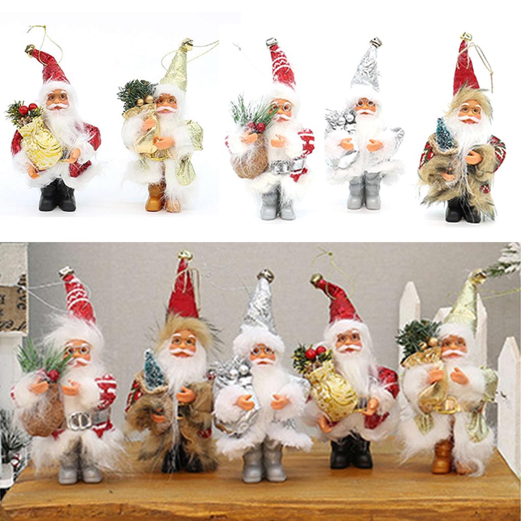 5pcs Father Christmas Set Colourful Box Christmas Decoration Ornament