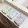 Portable Sweet Bow Wallet Three Fold Mini Cute Card Holder Coin Purse Flower Design Lightweight Leather Card Holder Girl