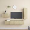 Vidaxl 4-Cz. TV Cabinet Set, Sonoma Oak, Wood-Based Material