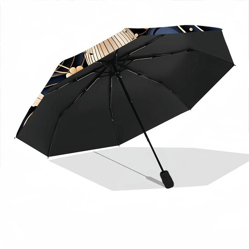 1pc Floral Ornament Automatic Open/close Folding Compact Umbrella, 8-Rib Sturdy Canopy, Lightweight Portable, Everyday Use, Gift, Outdoor Umbrella, Tr