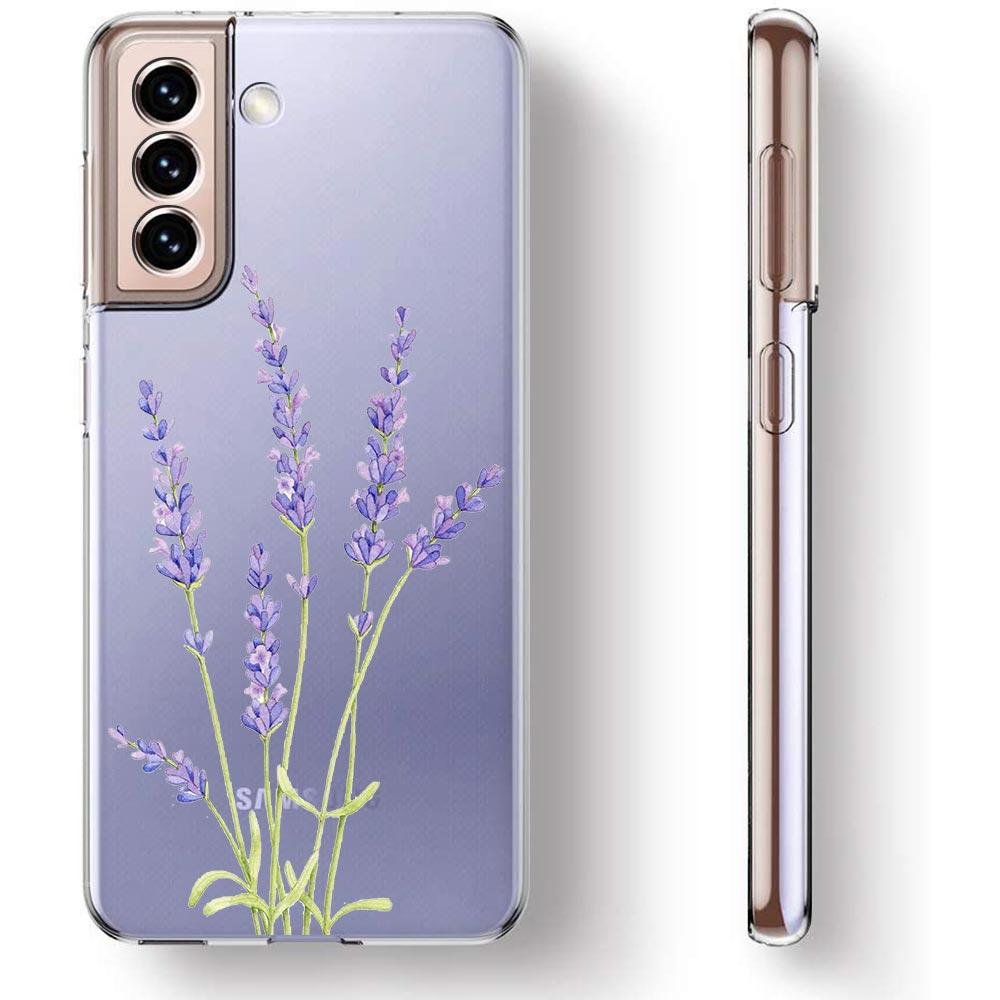 Vintage Sunflower Lavender Leaves Flower Phone Case For Samsung Galaxy S23 S22 Ultra S20 S21 FE 5G S10 S10E S9 S8 Plus 4G Cover