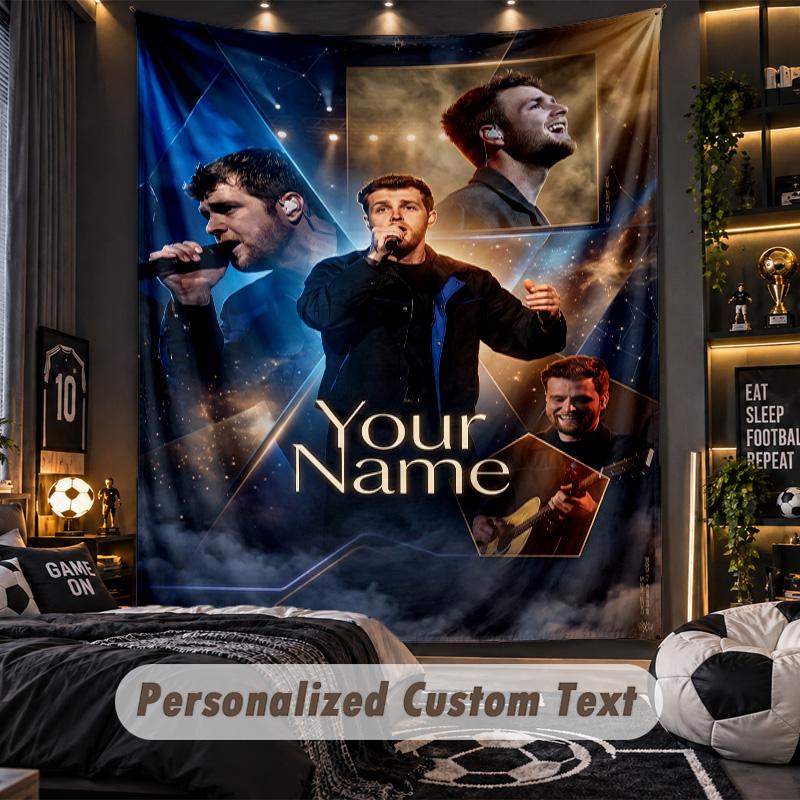 Personalized Wall Tapestry,Alex Warren Custom Printed Name, Fabric Wall Art For Indoor Room Backdrop