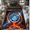 Manchester City Printed Flannel Area Rug Non Slip Soft Polyester Floor Carpet Indoor Decor Mat for Bedroom Living Room Sofa