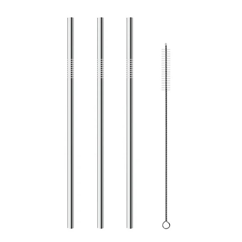 2/4/8Pcs Drinking Straw Reusable Straws with Cleaner Brush Set High Quality Eco Friendly Stainless Steel Metal Straw For Mugs