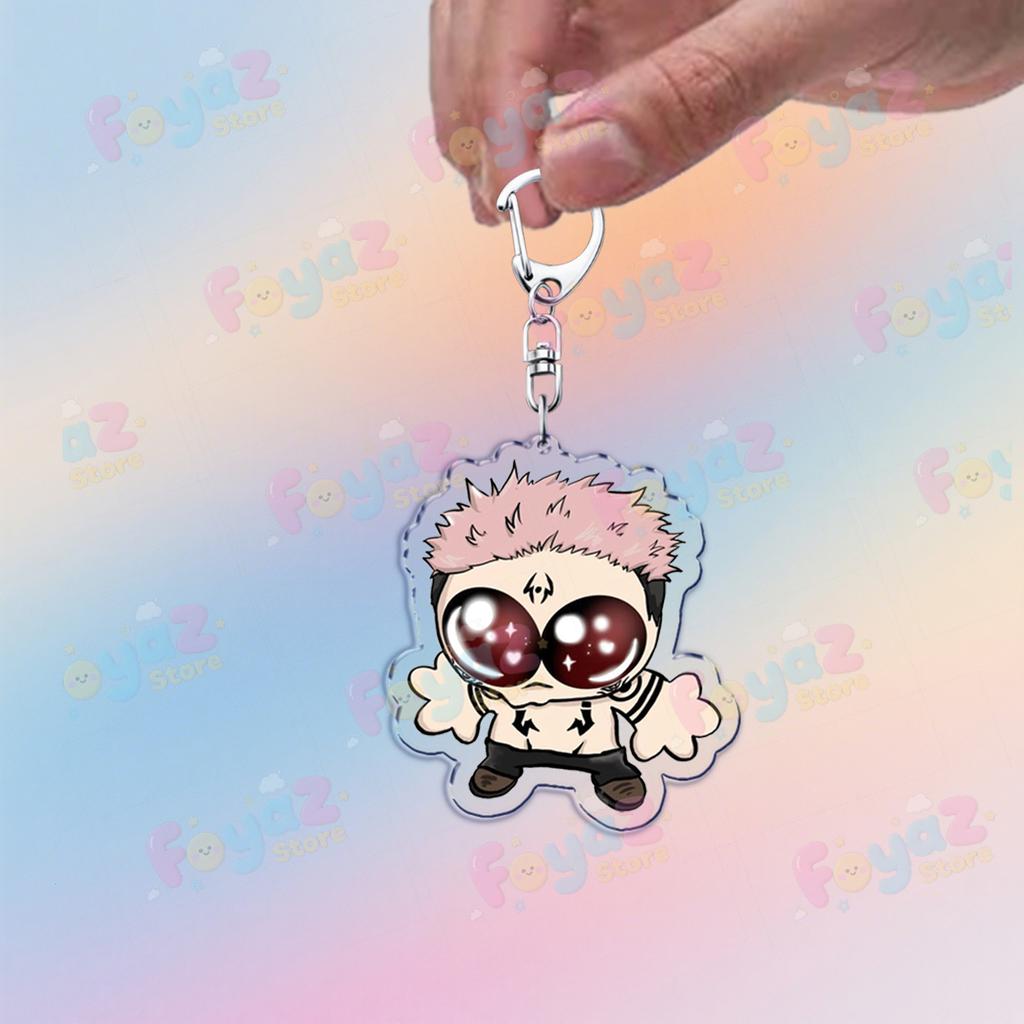 Cute Anime Chibi Keychain Accessories Bag Charms Manga Ryomen Cartoon Sukuna Keyrings Jewelry Fans Freinds Gift