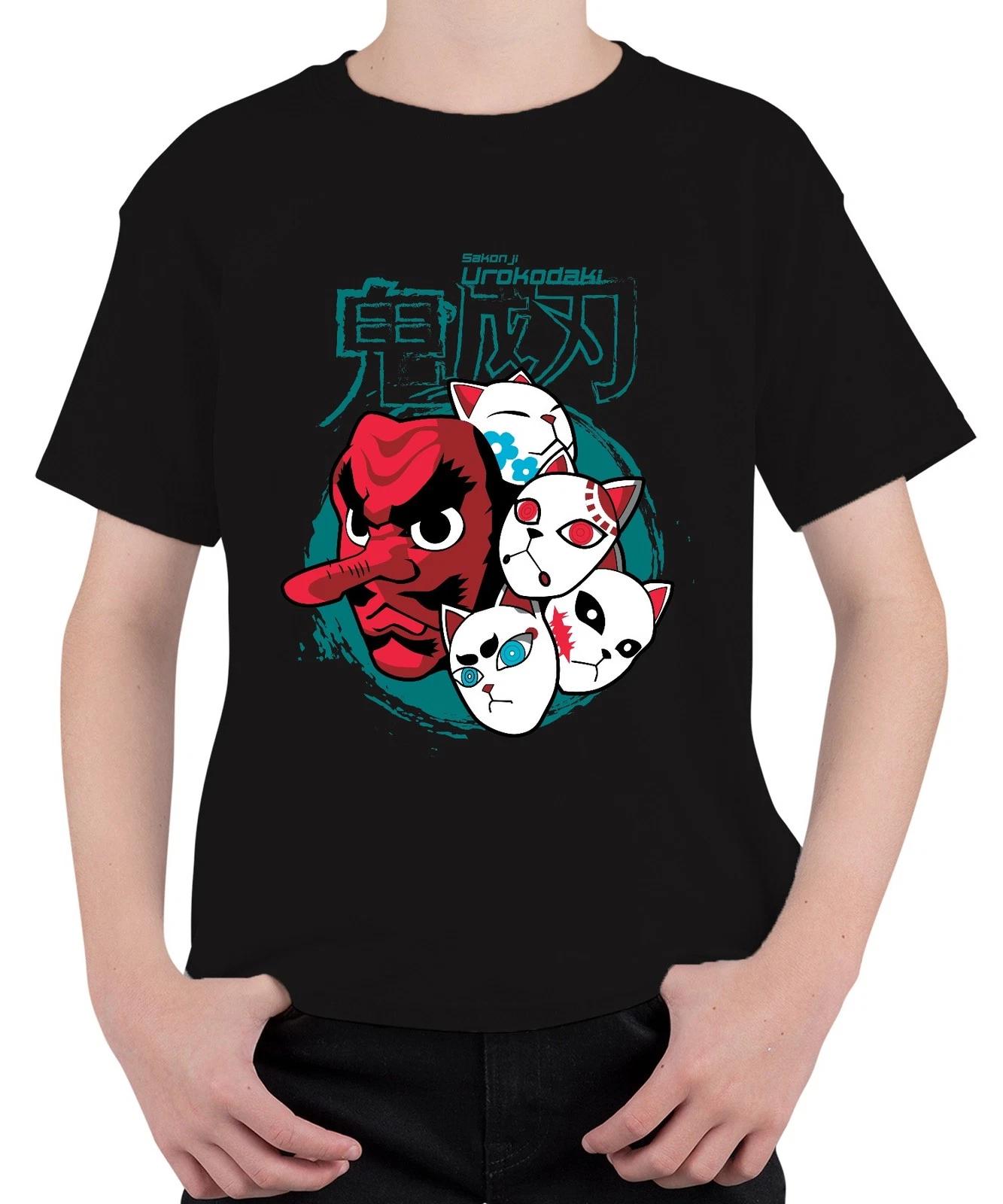 Tengu Maske Urokodaki Kitsune Masken Japan Anime Halloween Unisex Kinder T-Shirt XXXXL