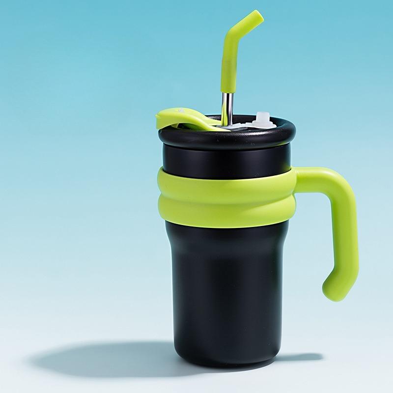 

500ML Insulated Cup Cold and Hot Coffee Tumbler with Handle Lid Straw 316 Stainless Steel Water Bottle Vacuum Thermos Cup 500ML