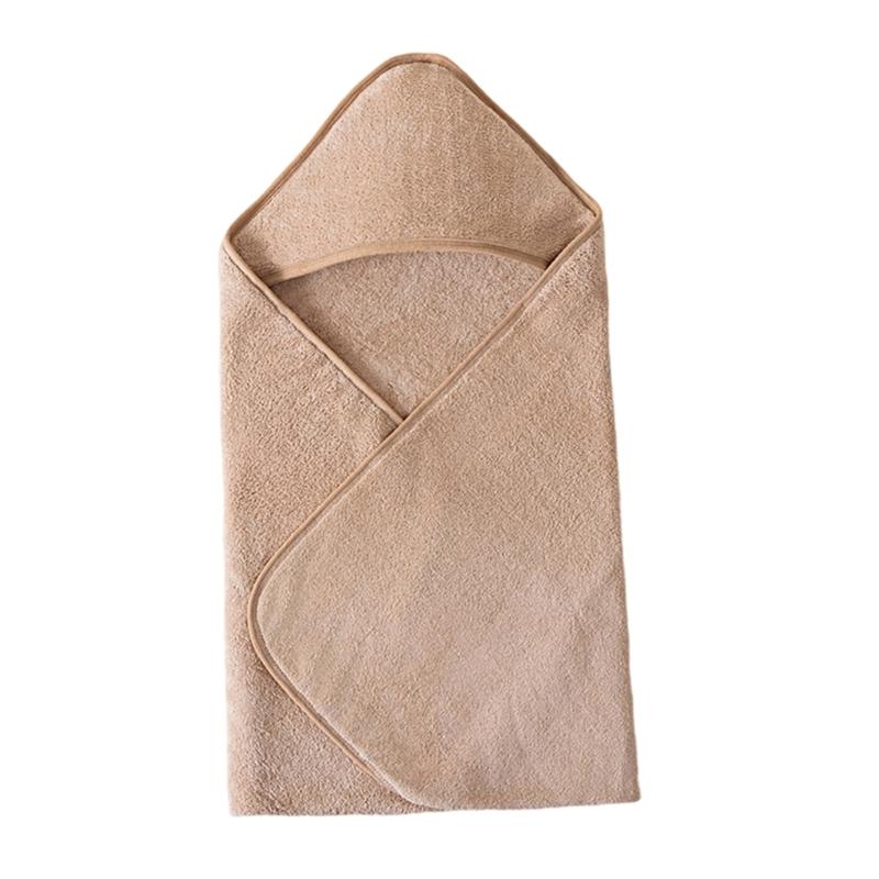 

Baby Hooded Bath Towel Bathrobe Shower Blanket Quick Dry Soft Capes for Infant Strong Absorbent Breathable Poncho Towel коричневий