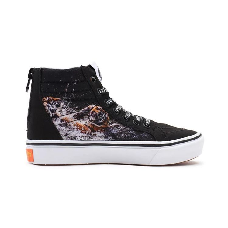 Y/Project X Vans SK8 HI Collaboration Trendy Print High-Top Casual Skate Shoes Baby Sneakers Black VN0A4VJN9EF