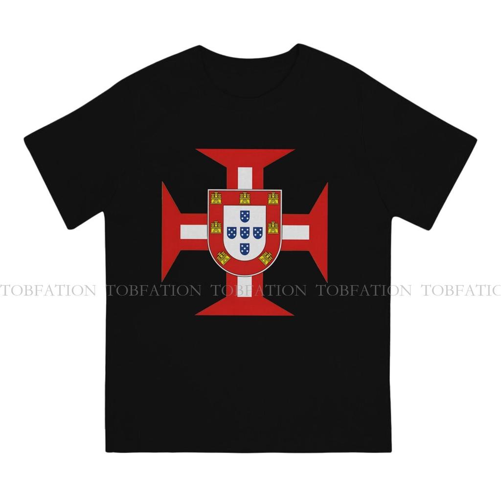 Portuguese Templar Cross With Shield TShirt For Male Knights Templar Tops Novelty T Shirt Soft Print Loose Creative Gift