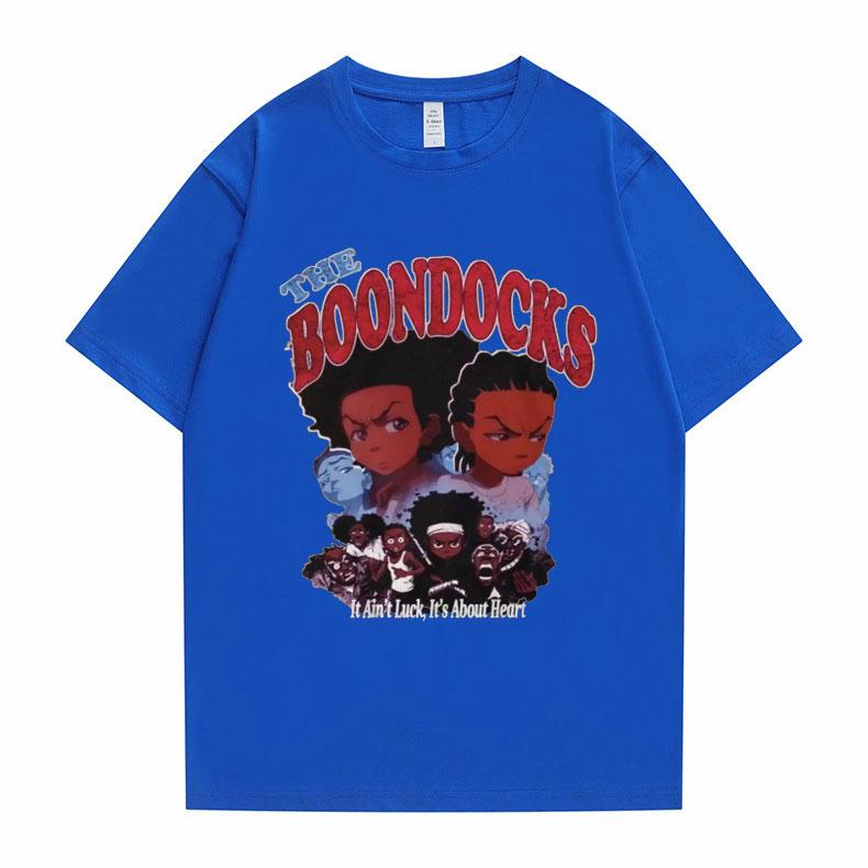 New The Boondocks Huey and Riley Print T-shirt Men Women Casual Fashion Tshirt Funny Man Cotton Tee Short Sleeve Hip Hop T Shirt