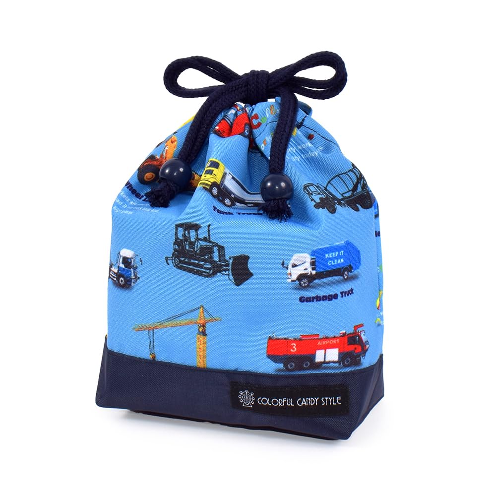 COLORFUL CANDY STYLE Drawstring Cup Pouch Name Car Encyclopedia NL802200 Bag, Small, (with Tag), Water-Repellent, No-Iron, Design, Lightweight,