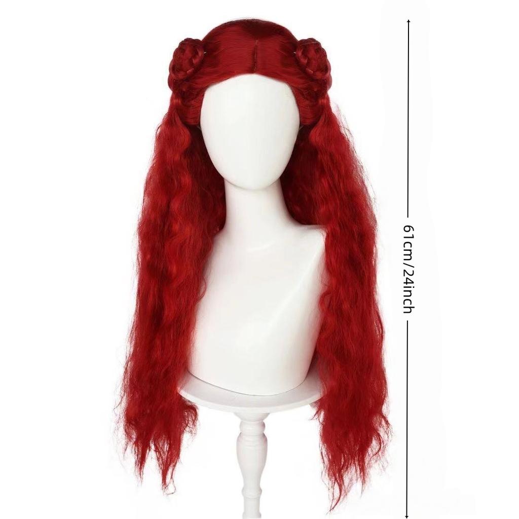 Red Long Curly Hair Synthetic Wig | TV Series for Legacies Season 4 Vampire Role Playing Wig | Wig for Halloween