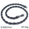 Hip-hop Style Vacuum Plating Black Titanium Steel Men's and Women's Winding Ladder Twist Necklace