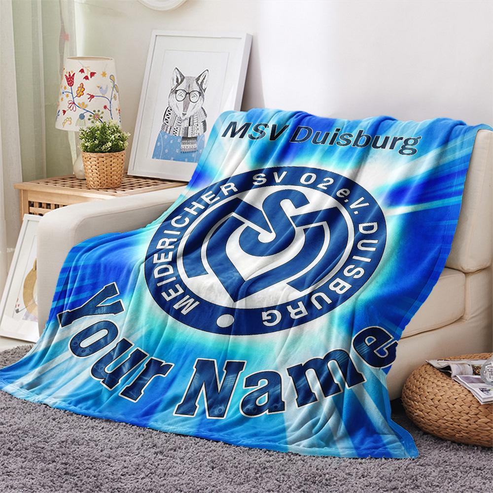 1PC Msv Duisburg Custom Name Patterned Flannel Blanket Suitable For All Seasons For Home Decor Warmth And Comfort Gifts Holiday Present