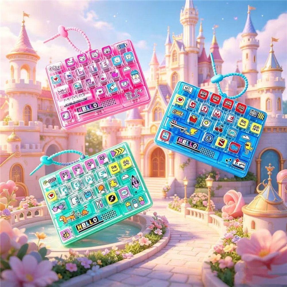 Clear Key Sounds Keyboard Keychain Pressable Keys Keyboard Toy Durable Mini Keyboard Charm  Gifts