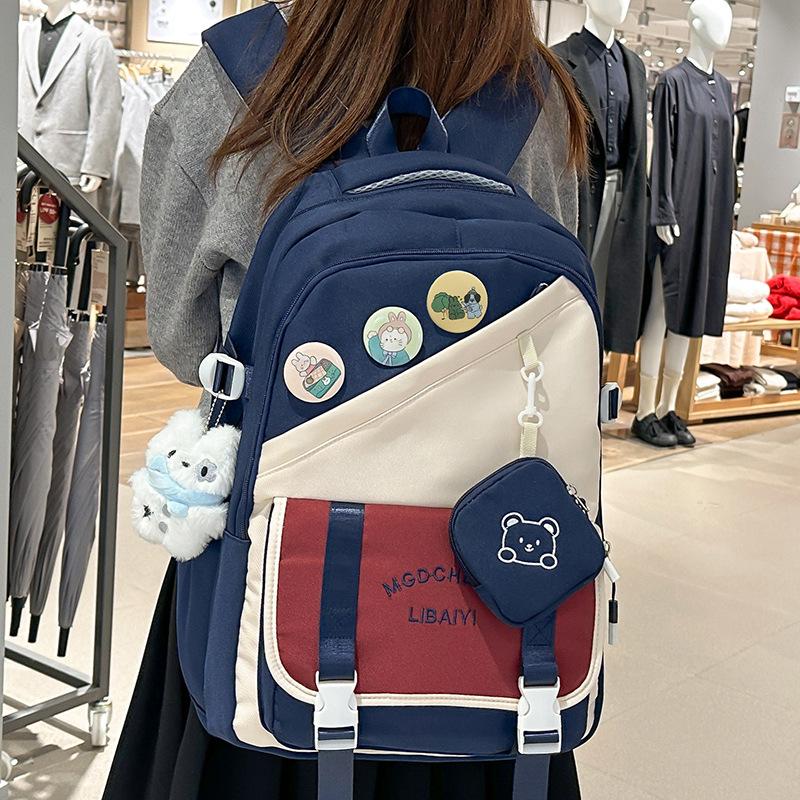 Children's Schoolbags Elementary School Girls Junior High School Students High School Students Color Block Boys Backpack