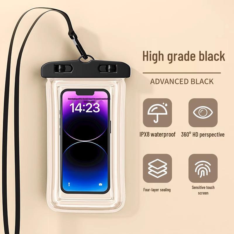 

Waterproof Mobile Phone Bag with Touchscreen Access, Diving-Ready for Swimming and Takeaway Riders, Includes Lanyard One Size