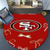 SF 49ers Muster runder Teppich, Teppich für Wohnzimmer Schlafzimmer Spielzimmer, Rutschfeste Bodenmatte, Feiertagsgeschenke und Geburtstagsgeschenke.