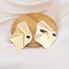 New Exaggerated Irregular Metal Piece Dangle Earrings for Women Uneven Folded Gold Color Metal Hanging Earrings brincos