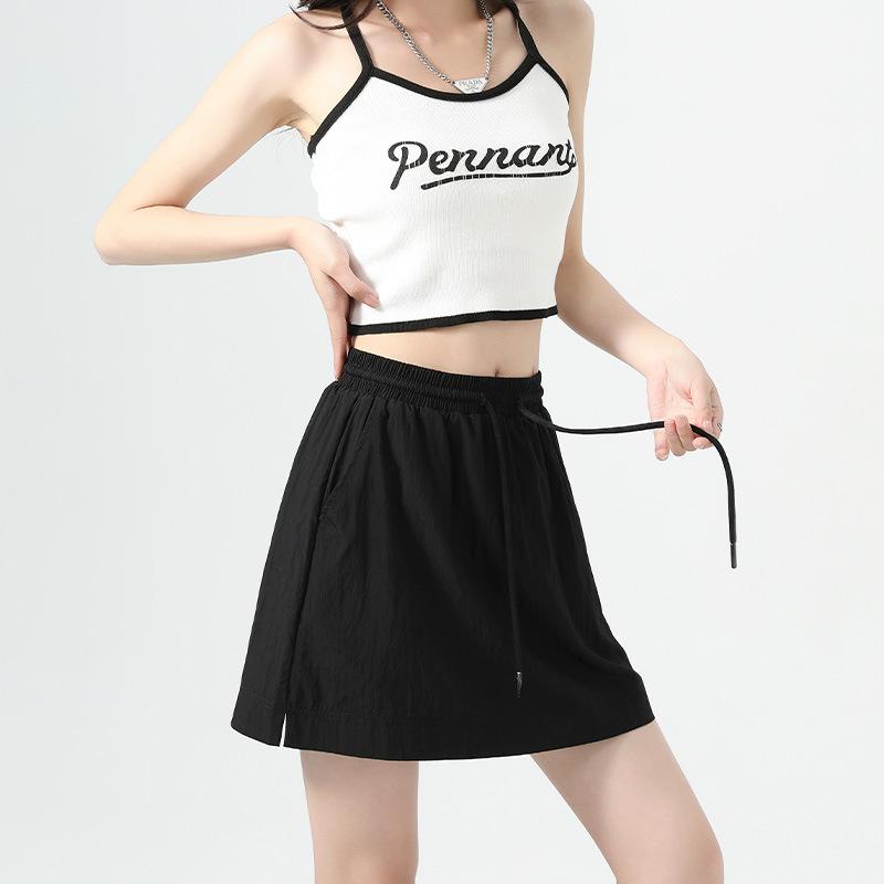Korean Short Skirt White Skirt Women's Summer New Fashion Casual Anti-exposure Lining Skirt Straight Skirt