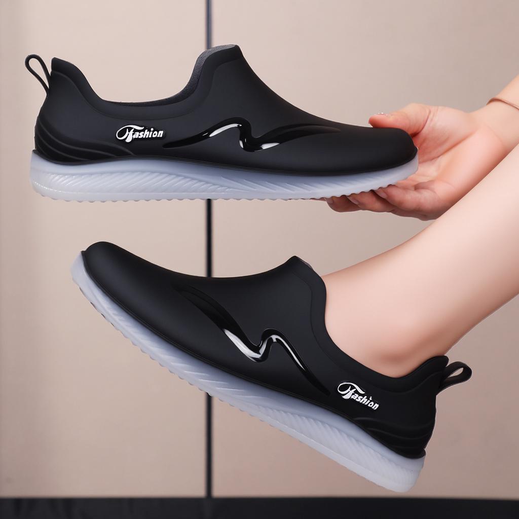 New waterproof shoes women's rain shoes low-top lightweight four-season rubber shoes work non-slip short tube rain boots
