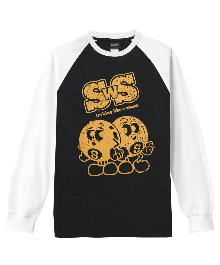 IMPROMES Casual SIDEWAYSTANCE Men's Long Sleeve Raglan T-Shirt In Sumikuro and White