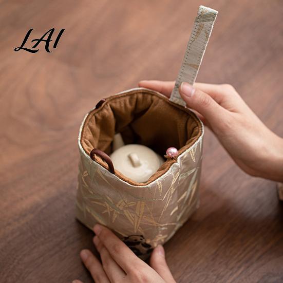 Tea Accessories Handbag Chinese Style Brocade Storage Bag Bracelet Jewelry & Portable Bag Handbag Mini Fabric Organizer Pouch Multi Use