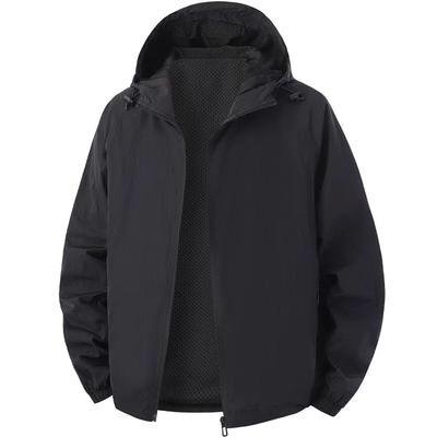 Plus Size Windbreaker Jacket Windproof Hooded Lightweight Mountain Parka Outerwear Casual Commuting Outdoor Hiking Motorcycle Fishing Stylish Plain