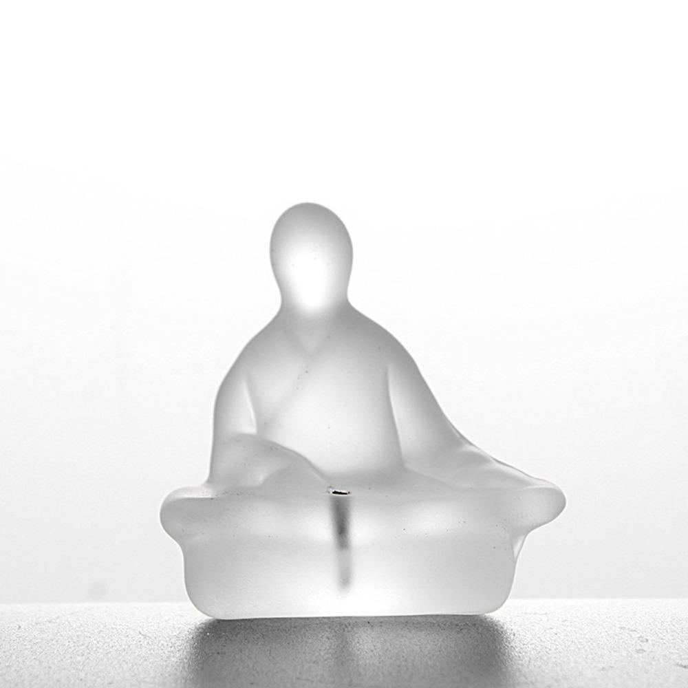 Finely Carved Tea Ceremony Ornaments Transparent Crystal Ornament Living Room