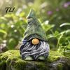 Garden Gnome Figurines Colorful Hat Resin Statue, Faceless Dwarf Figurine with Wrinkled Hat, Weather Resistant Statues Waterproof Ornament,