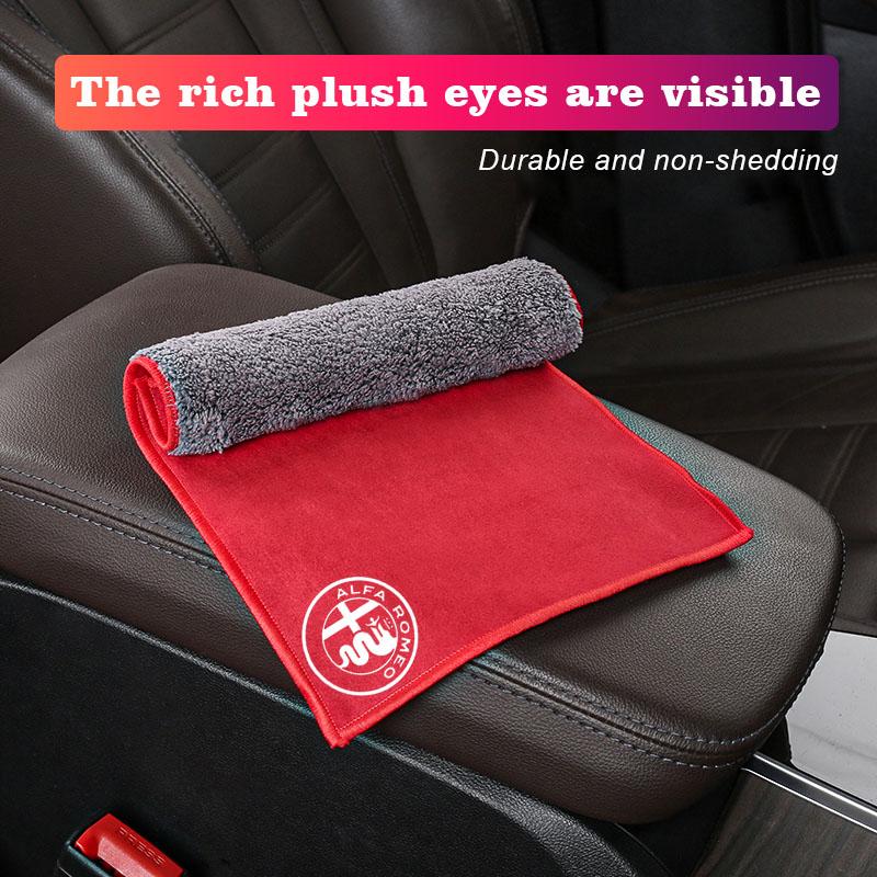 1Pc Microfiber Towel Cleaning Towel Wash Auto Cloth Rags For Alfa Romeo Giulia Stelvio Giulietta 156 159 147 Mito Tonale Brera D