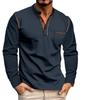 Herren Langarm Herren T-Shirt Farbe Strickerei Freizeit T-Shirt