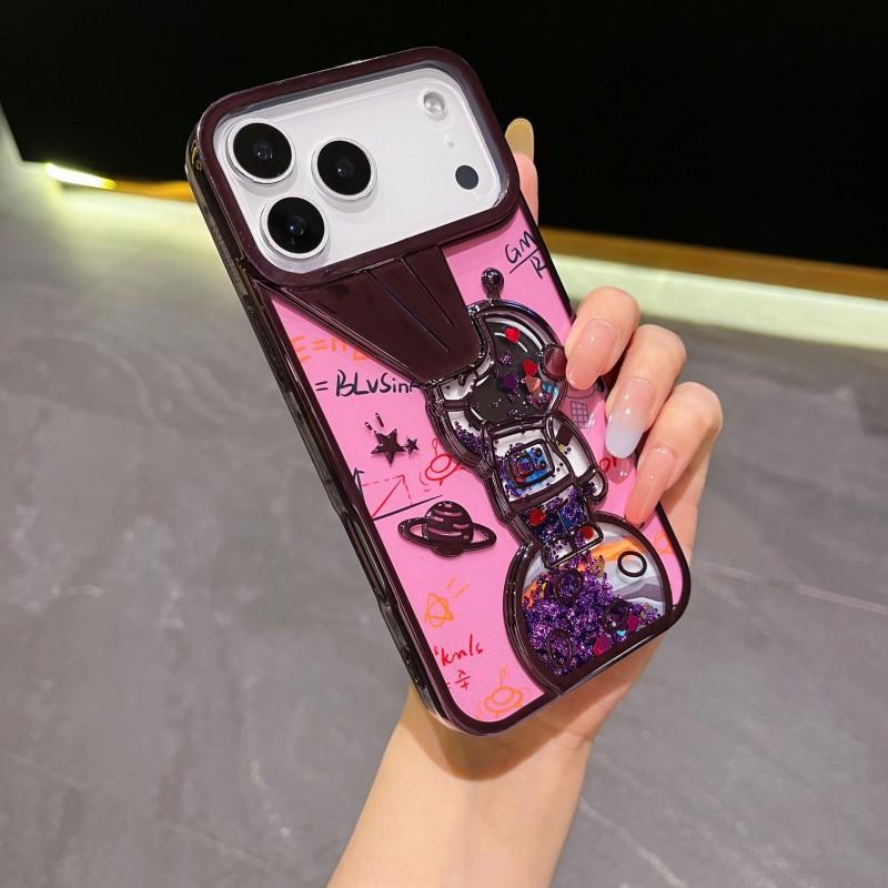 

Flowing Sand Astronaut Suitable IPhone 17PM Phone Case Apple 16promax New 15PM Simple Protective Cover iPhone 17 Pro фиолетовый