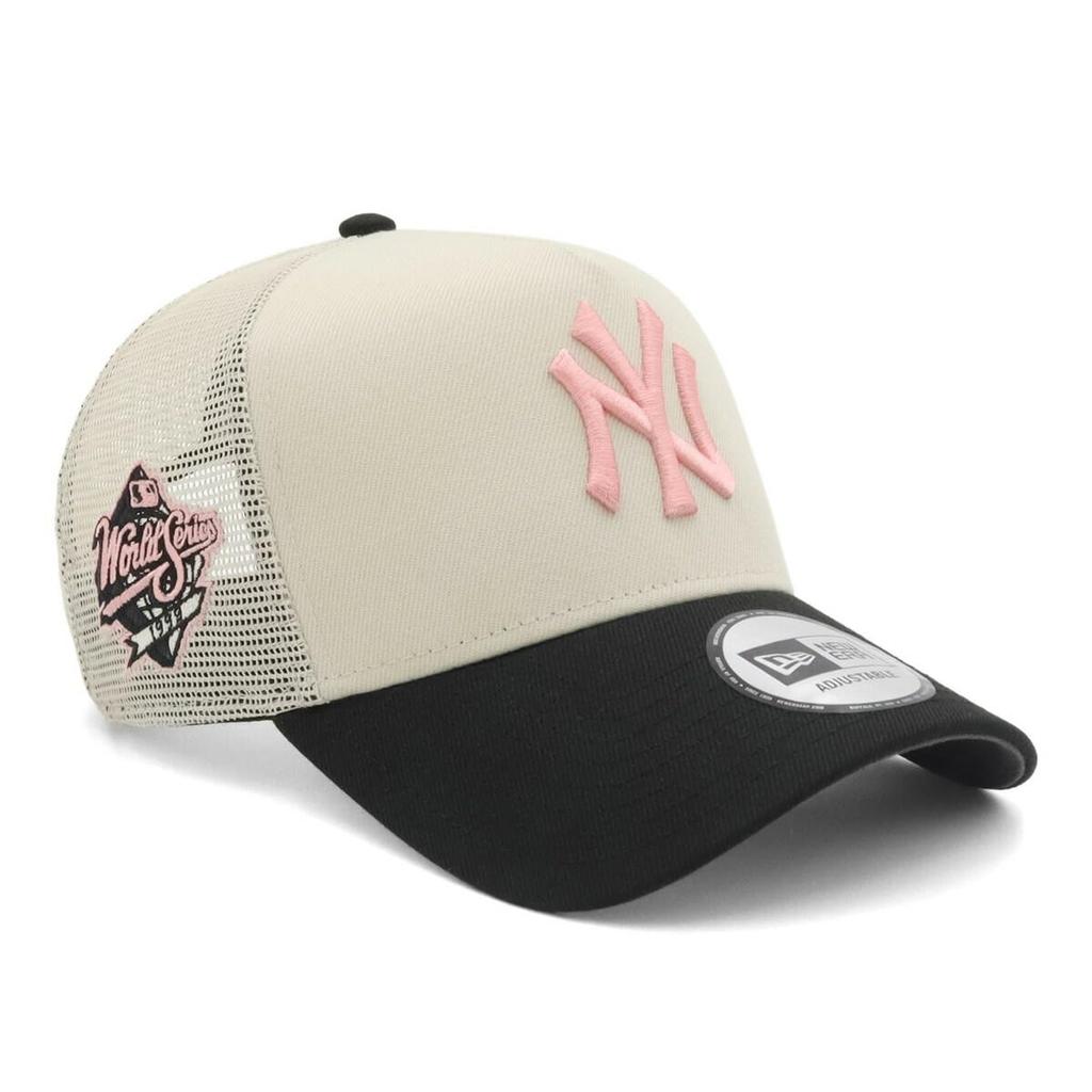 New Era 9FORTY A-Frame Trucker Mesh Kappe MLB New York Yankees Stein/Schwarz ONSPOTZ Exklusiv Einheitsgröße
