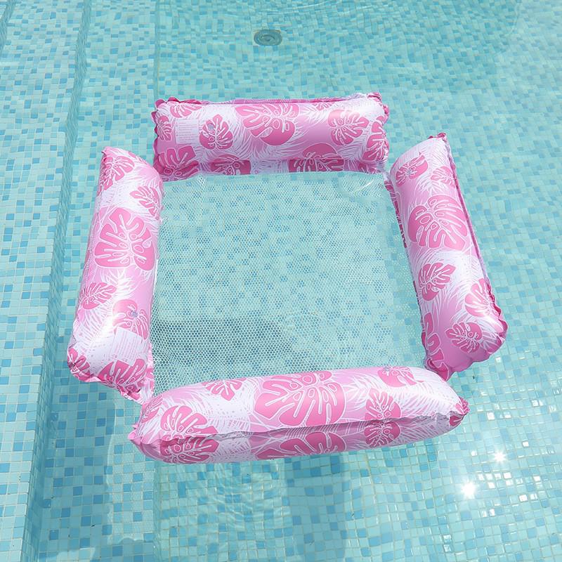 New Arrival Adult Inflatable PVC Water Lounger - Striped Mesh Floating Hammock