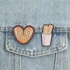 Mexican Churro Palmier Enamel Pins Cartoon Heart Pastry Brooches Food Snack Badge Spanish Dessert Jewelry Gift for Friends