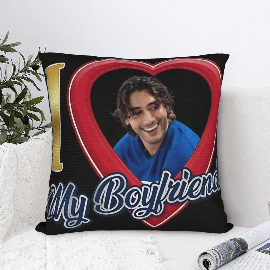 I Love My Boyfriend John Logan Off Campus Pillow Case Cute Funny Pillow Cover Soft Pillowcases For Living Room Bed Chair