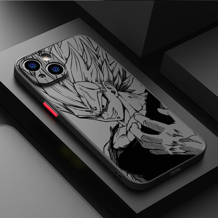 Dragon Ball Cool Vegeta Black Edge Shell Case for iPhone 14 13 Pro XS XR 11 16 16e 15 6 12 Mini 11 Max 7 8
