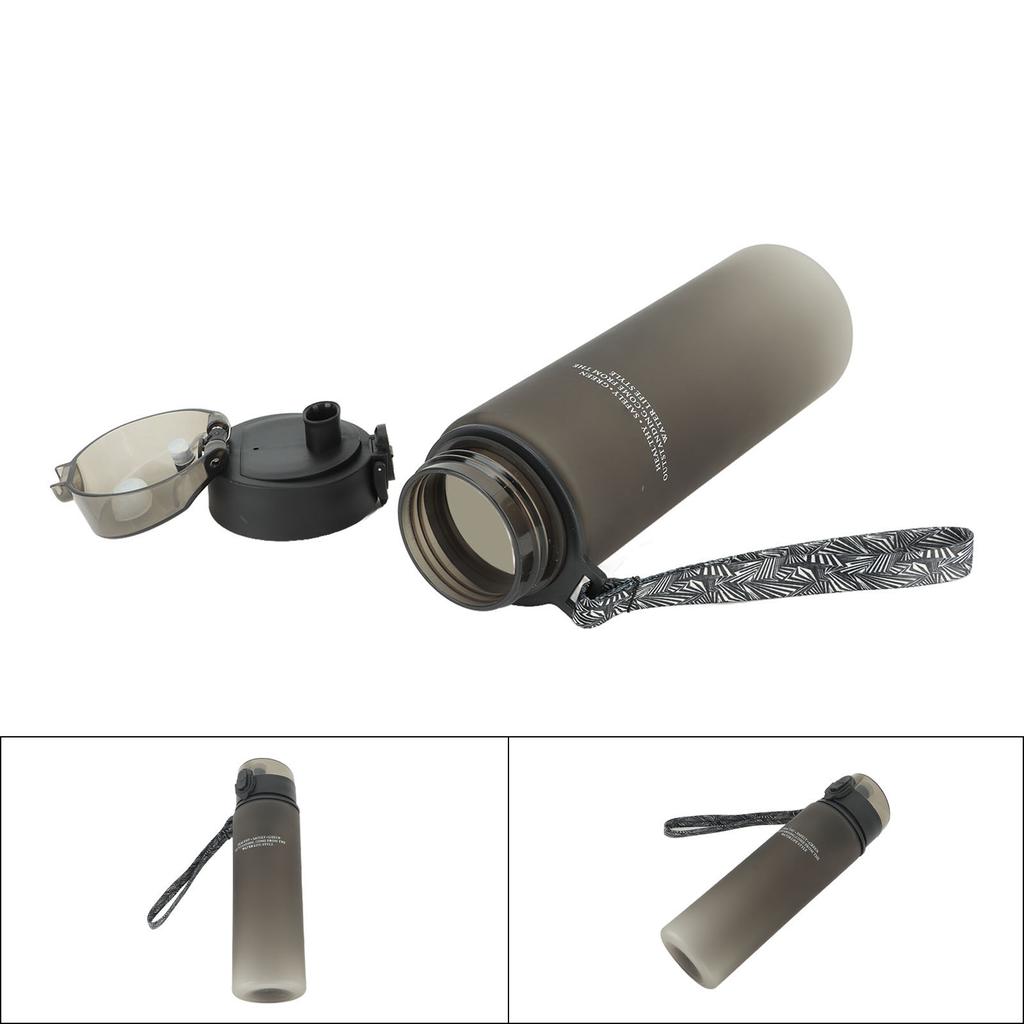 Water Bottle 550ml Stylish Frosted Button Lid Sports Water Cup with Portable Handle