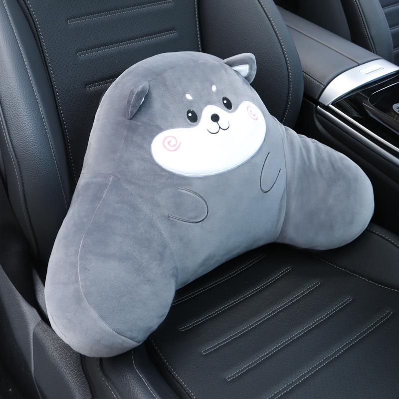 Cute Car Lumbar Support Cushion - Ergonomic Pillow for Driver Seat and Headrest