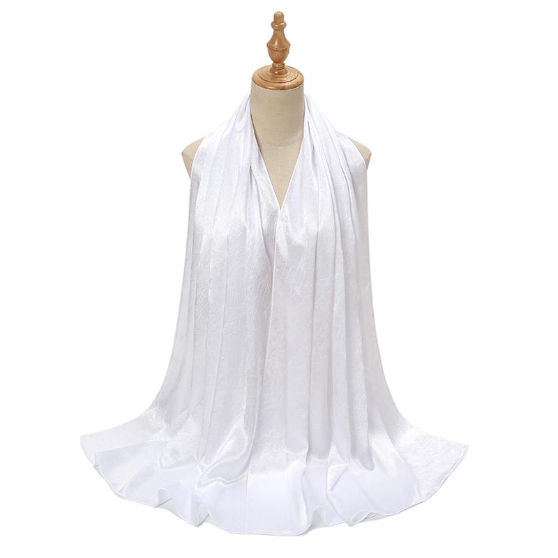 New Arrival Crinkle Satin Silk Muslim Hijabs Scarf For Women Long Shawls Solid Big Size Headscarf Wraps Islamic Headband Turban