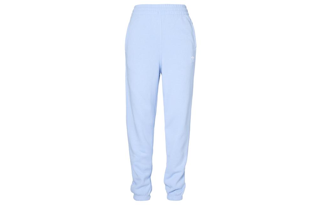 Adidas Originals Knitted Sweatpants Women's Light Pink Blue Moderate Cuffed Pants IK7687