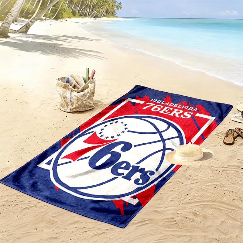 Basketball Team Logo Print Quick Dry Beach Towel Microfiber Absorbent Portable Travel Swimming Towel