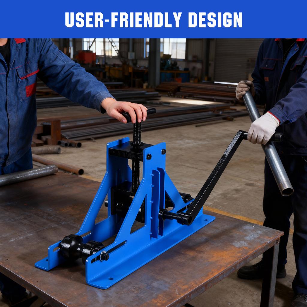 Manual Tube Pipe Roller Bender for Fabrication of Mild Steel, Copper, and Aluminum – Adjustable Roller Steel Bending Tools