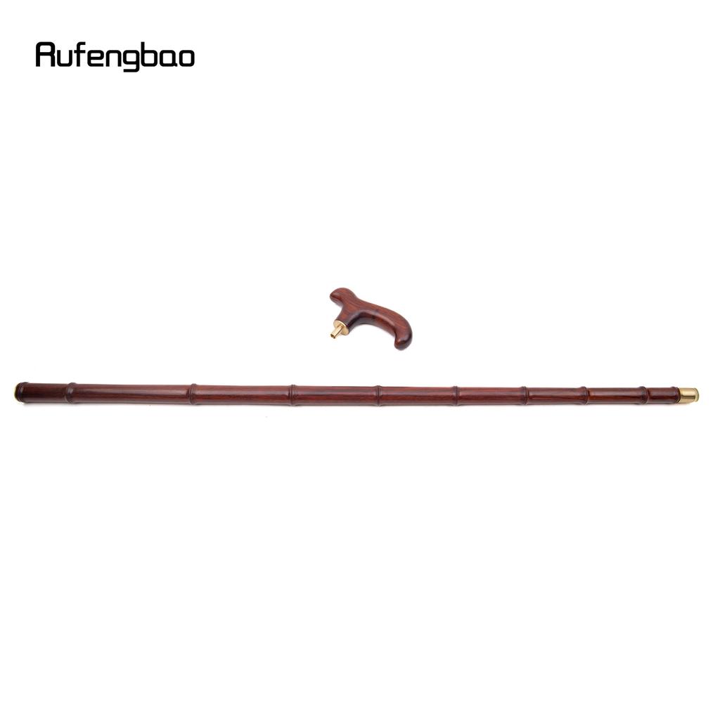 Red Wooden Single Bamboo Joint Fashion Walking Stick Decorative Cospaly Party Walking Cane Halloween Crutch Wand Crosier 94cm