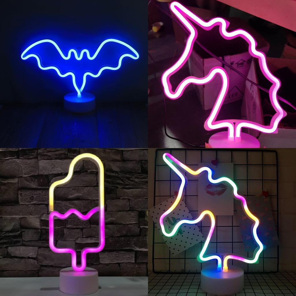 Colorful Led Neon Shaped Night Light For Home Decor Featuring Cute Unicorn Design