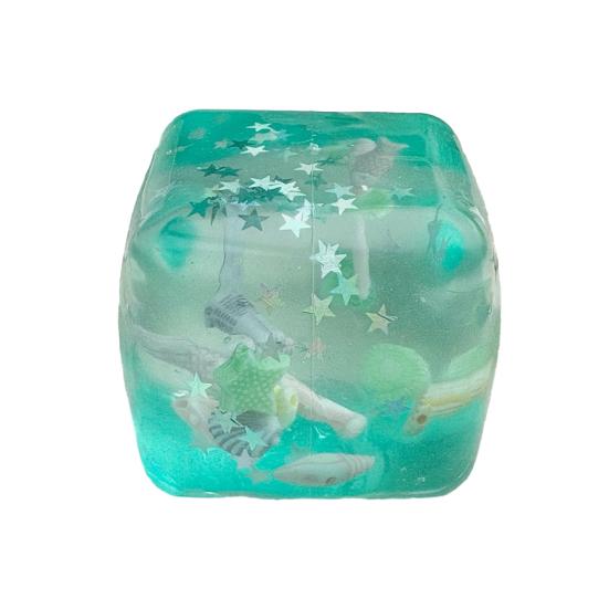 Jellyfish Squeeze Toy Transparent Lemon Toy Stress Relief Ice Cream Anxiety Soft Clear Cube Sensory for Kids Adults